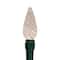 Battery Operated LED C6 Faceted Christmas Lights - Warm White - 15.75' Green Wire - 50ct